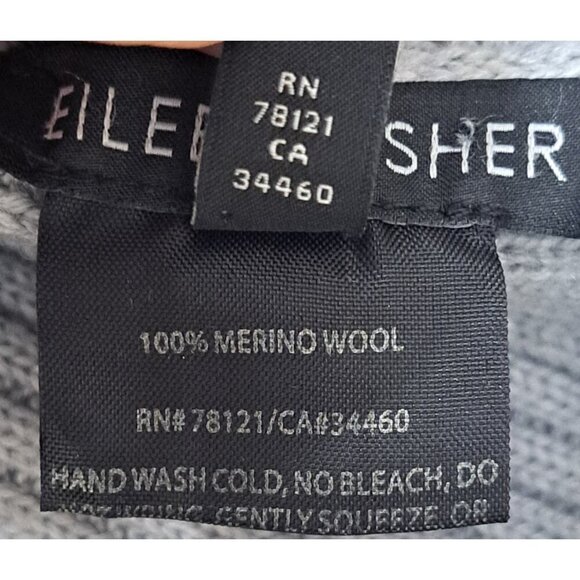 Eileen Fisher XS Long Sleeve Gray Open Front Waterfall Cardigan Merino Wool - Picture 7 of 8